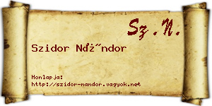 Szidor Nándor névjegykártya